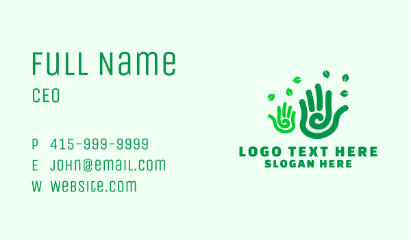 Green Hands Gardening Business Card Design Image Preview