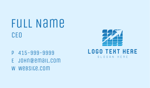 Blue Arrow Graph Business Card Design Image Preview