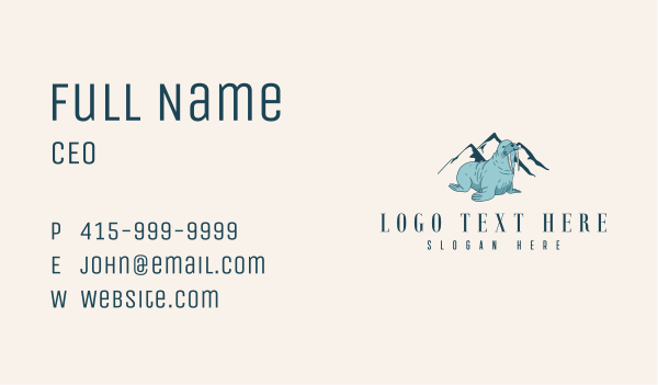 Artic Wild Walrus Business Card Design Image Preview