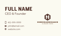 Hexagon Construction Builder Letter H Business Card Image Preview