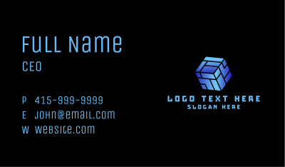 Tech Network Cube  Business Card Image Preview