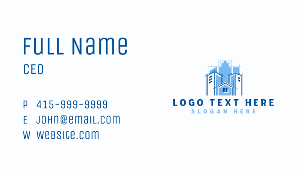 Blueprint Construction Real Estate Business Card Design Image Preview