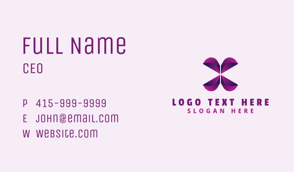 Gradient Butterfly Letter X Business Card Design Image Preview