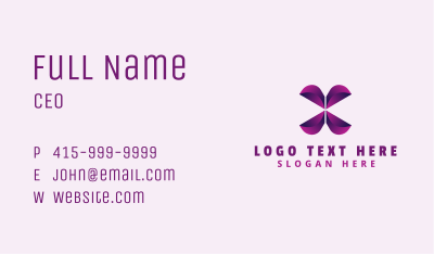 Gradient Butterfly Letter X Business Card Image Preview