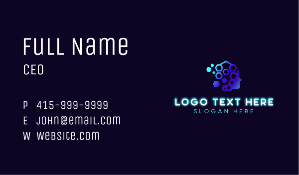 Hexagon Computing Software Business Card Design Image Preview