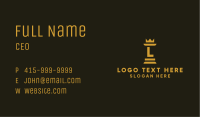 Gold Chess Royalty Letter Business Card Image Preview