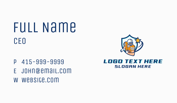Football Player Shield Business Card Design Image Preview