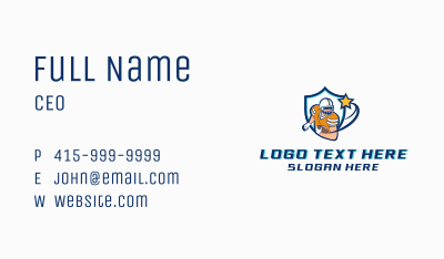 Football Player Shield Business Card Image Preview