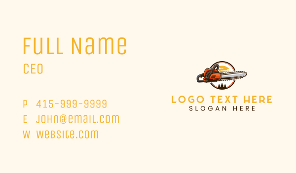 Chainsaw Woodwork Carpentry Business Card Design Image Preview