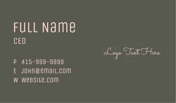 Beauty Fashion Line Wordmark Business Card Design Image Preview