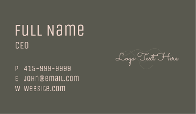 Beauty Fashion Line Wordmark Business Card Image Preview