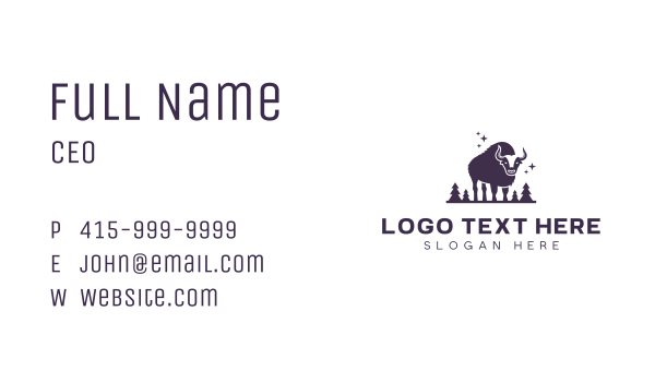 Wild Bison Bull Business Card Design Image Preview