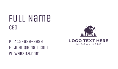 Wild Bison Bull Business Card Image Preview
