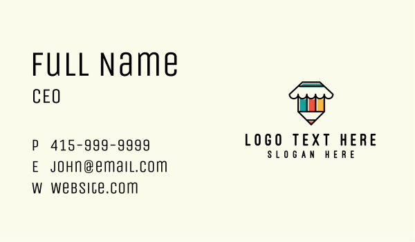 Pencil Book Shop  Business Card Design Image Preview