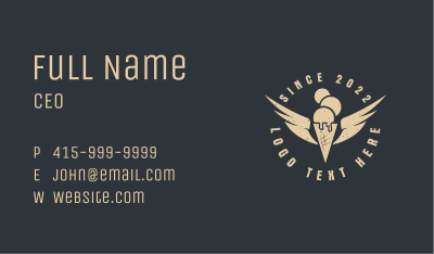 Retro Ice Cream Wings Business Card Image Preview