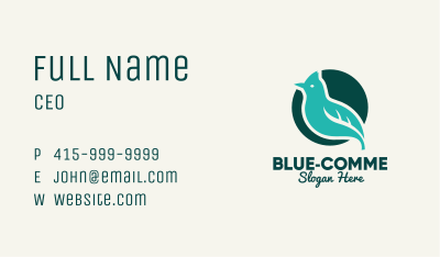 Blue Bird Perched Business Card Image Preview