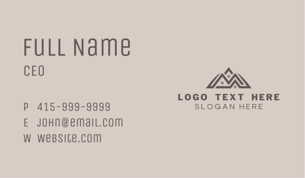 Roofing House Contractor Business Card Design Image Preview