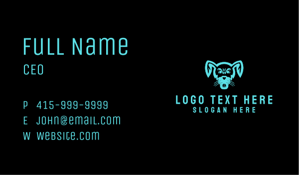 Angry Gaming Dog Business Card Design Image Preview