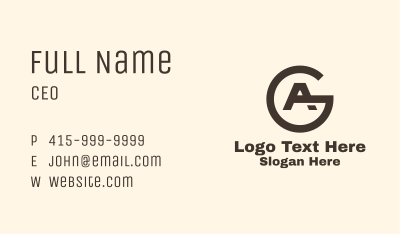 Minimalist Letter A & G Business Card