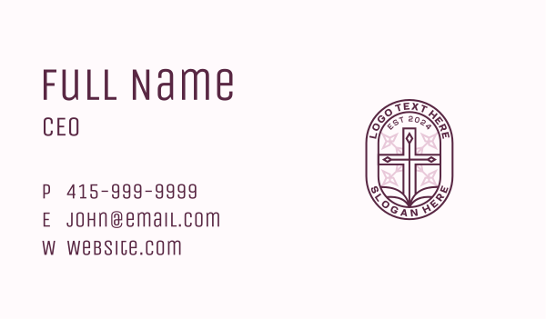 Parish Fellowship Cross Business Card Design Image Preview