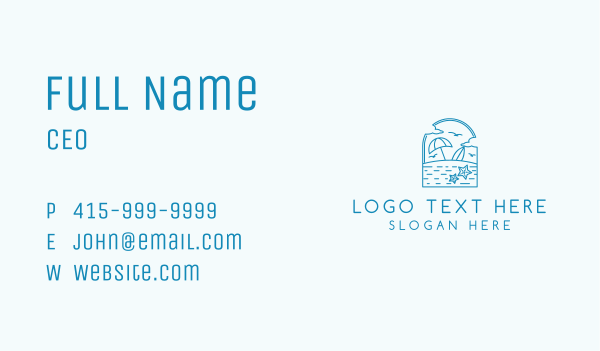 Vacation Beach Resort Business Card Design Image Preview
