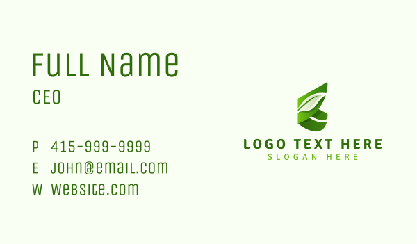 Natural Organic Leaf Business Card Design Image Preview