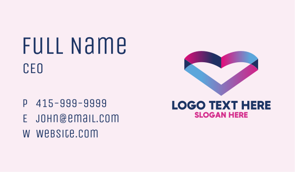 Modern Heart Gradient Business Card Design Image Preview