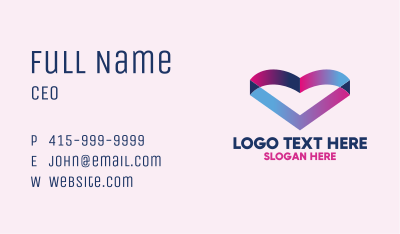 Modern Heart Gradient Business Card Image Preview