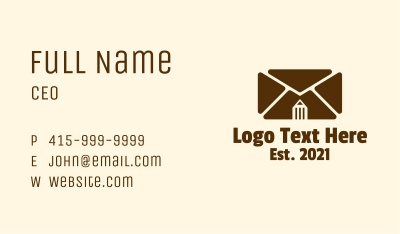 Pencil Mail Envelope Business Card Image Preview