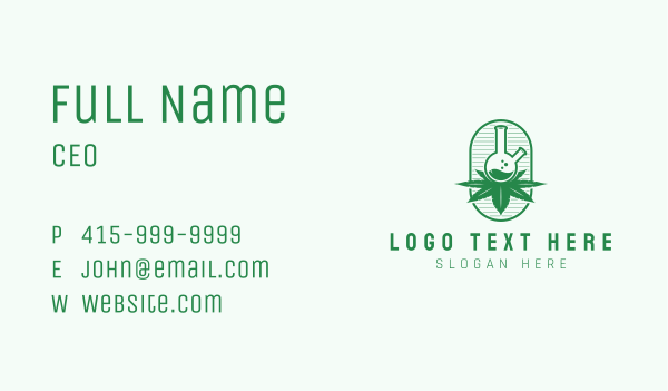 Marijuana Lab Flask Business Card Design Image Preview