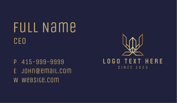 Golden Letter W Hotel Business Card Design Image Preview