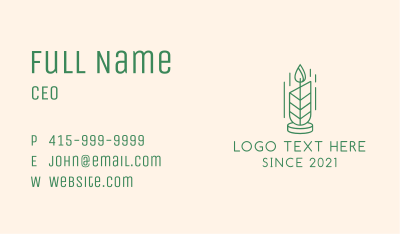 Organic Leaf Candle  Business Card Image Preview
