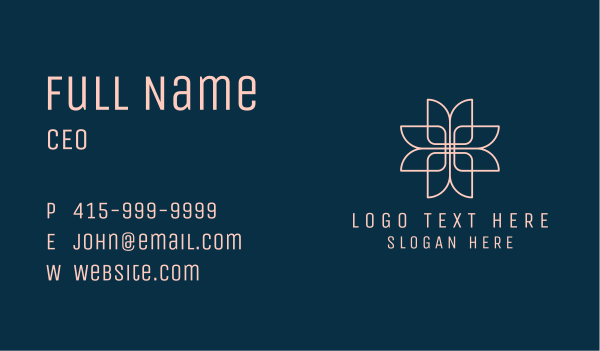 Organic Flower Fashion  Business Card Design Image Preview