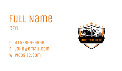 Cement Mixer Truck Construction Business Card Image Preview