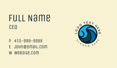 Ocean Tidal Wave Business Card Image Preview