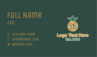 Pineapple Camera Lens Business Card Image Preview
