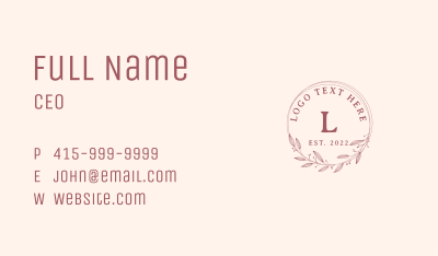 Elegant Leaf Letter  Business Card Image Preview