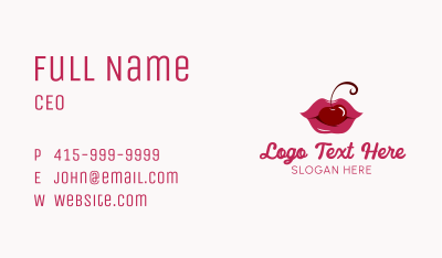 Kissable Cherry Lips Business Card Image Preview