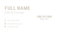 Simple Signature Wordmark Business Card Image Preview