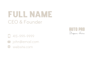 Simple Signature Wordmark Business Card Design