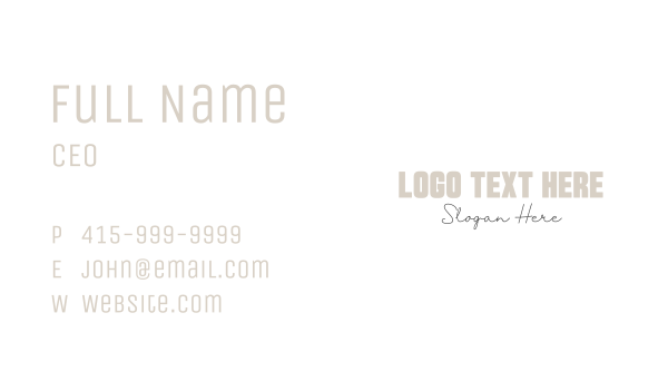 Simple Signature Wordmark Business Card Design Image Preview