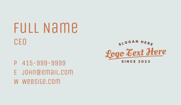 Casual Cursive Wordmark Business Card Design Image Preview