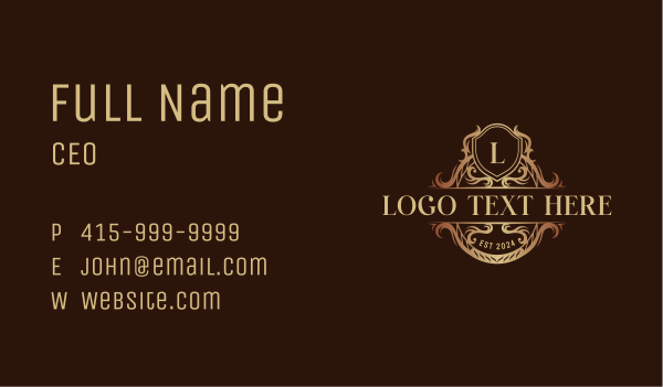 Luxury Crest Shield Business Card Design Image Preview