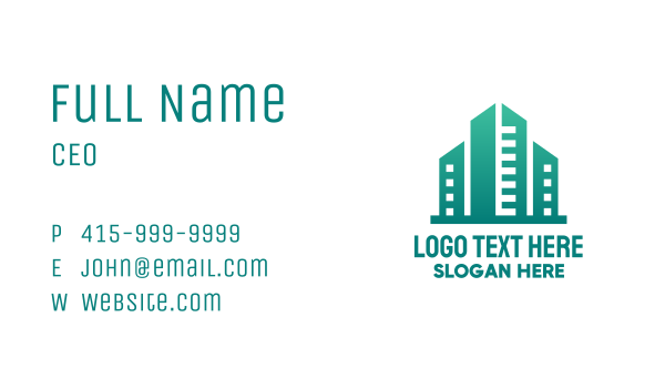 Green City Building Business Card Design Image Preview