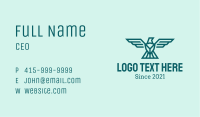 Minimalist Eagle Shield Business Card Image Preview