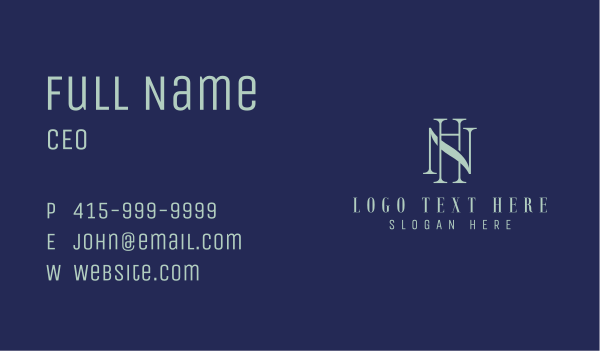 Insurance Firm N & H  Business Card Design Image Preview