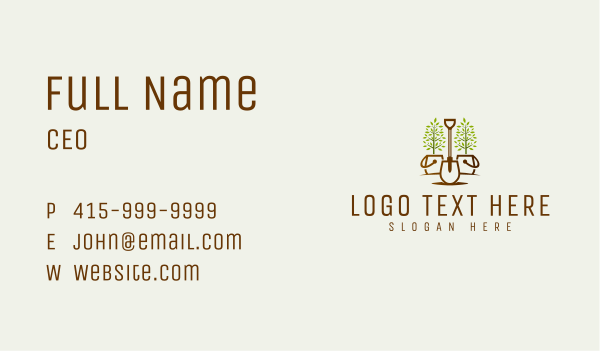 Potted Plant Garden Shovel Business Card Design Image Preview