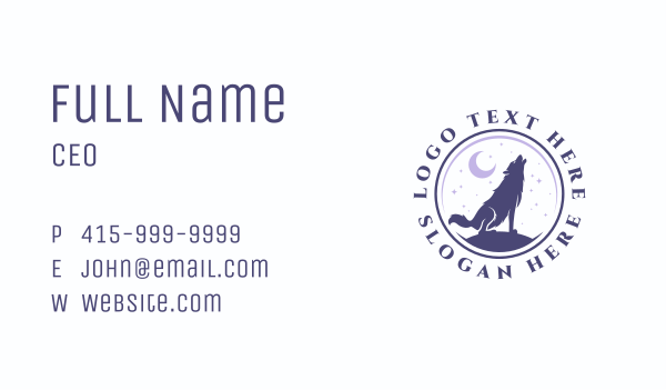 Howling Wolf Dog Business Card Design Image Preview