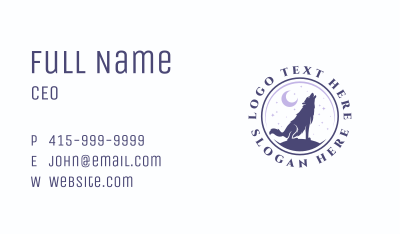 Howling Wolf Dog Business Card Image Preview