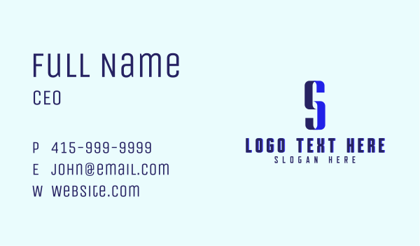 Blue Ribbon Media Letter S  Business Card Design Image Preview